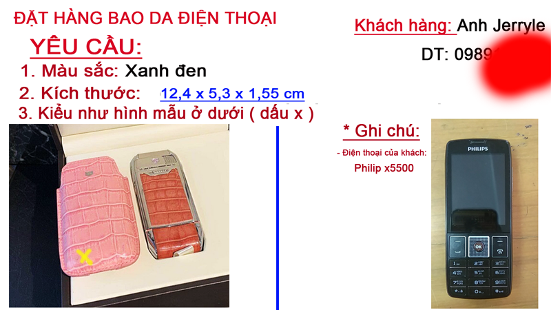 Hàng đặt theo yêu cầu bao da điện thoại