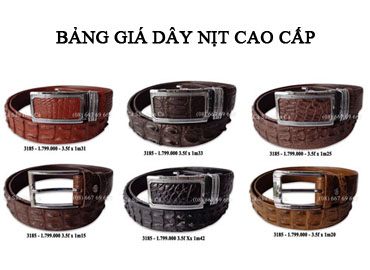 Bảng giá thắt lưng nam nữ da cá sấu Hoa Cà