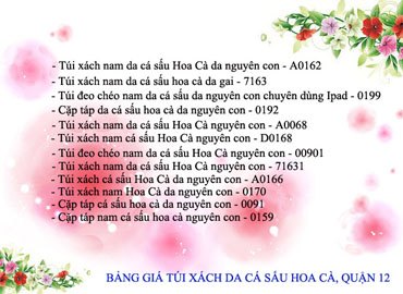 Bảng giá túi xách da cá sấu