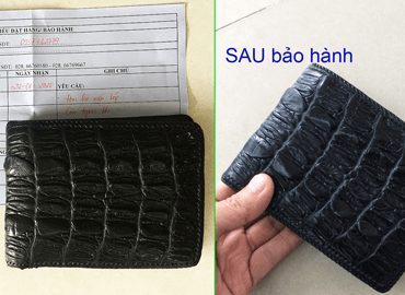 Bảo hành đan viền và làm mới bóp bị cũ mốc D1141
