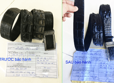Bảo hành dán hở nối, khô da, phai màu dây nịt 3191