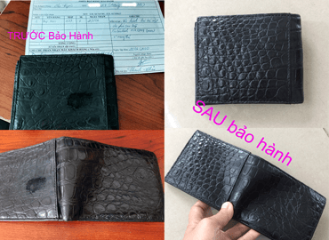 Bảo hành thay da mới của bóp da bị hỏng 1523