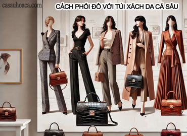 MẸO SỬ DỤNG & PHỐI ĐỒ VỚI TÚI XÁCH DA CÁ SẤU CAO CẤP HOA CÀ