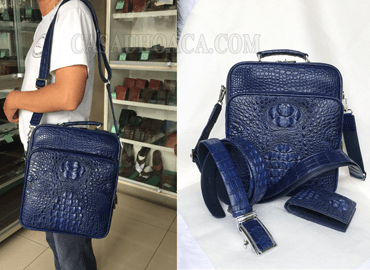 Đặt hàng theo yêu cầu, bộ sản phẩm thời trang da cá sấu dành cho nam