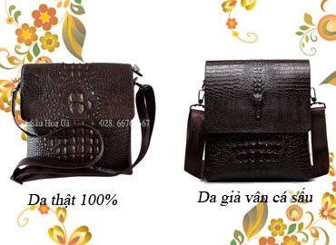 Nhận biết túi đeo chéo nam giả vân cá sấu