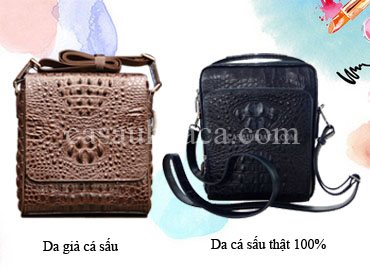 Nhận biết túi xách, túi đeo chéo nam giả vân da cá sấu